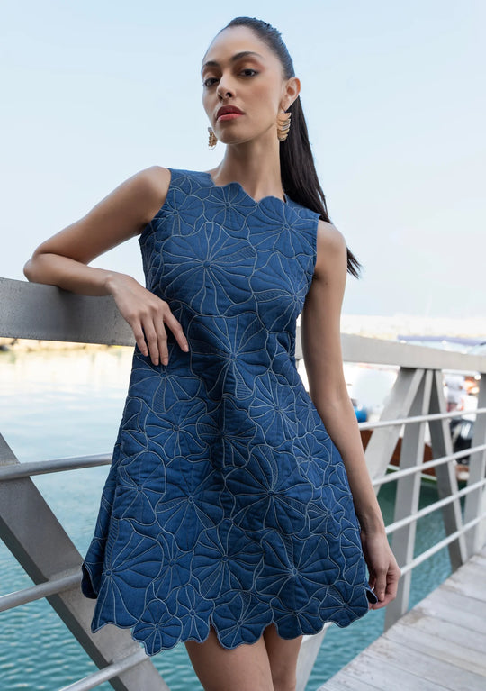 LUCIA Denim Trapeze Dress