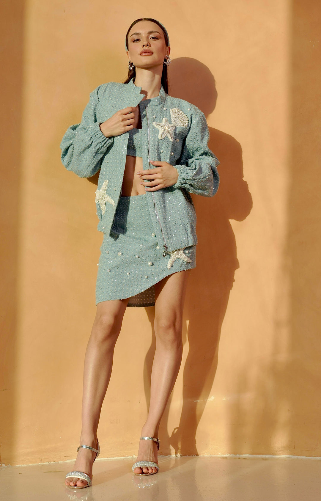 SURF Denim Bomber, Bustier And Skirt