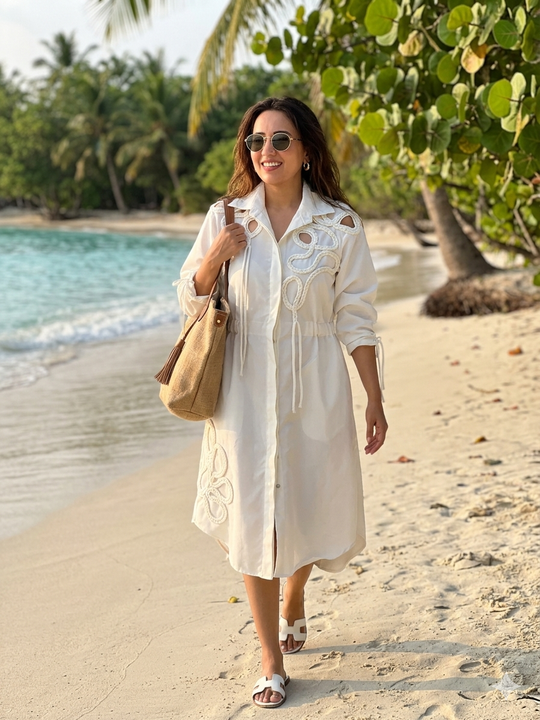 AFRA cutwork shirtdress