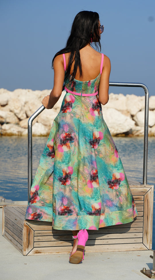 BLOSSOM Pleated Midi Dress