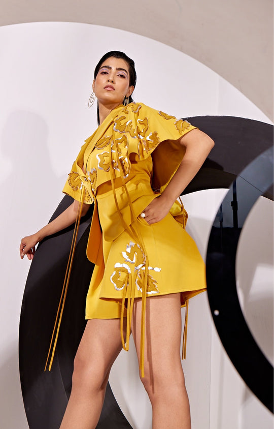 EVA Mustard shorts Set