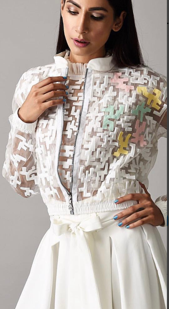 TETRIS Organza Bomber Jacket