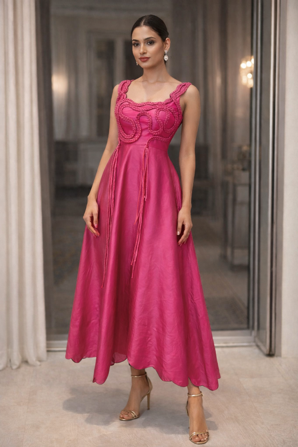 Alifia silk taffeta dress