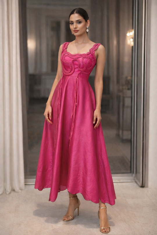 Alifia silk taffeta dress
