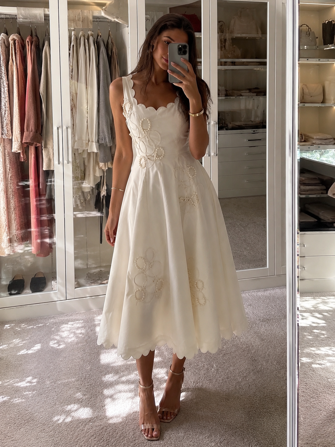 VELORA silk dress(ivory)