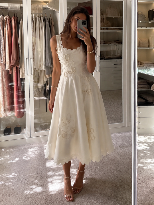 VELORA silk dress(ivory)