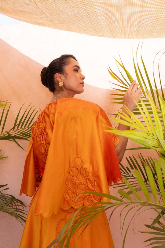 VELORA silk dress (tangerine)