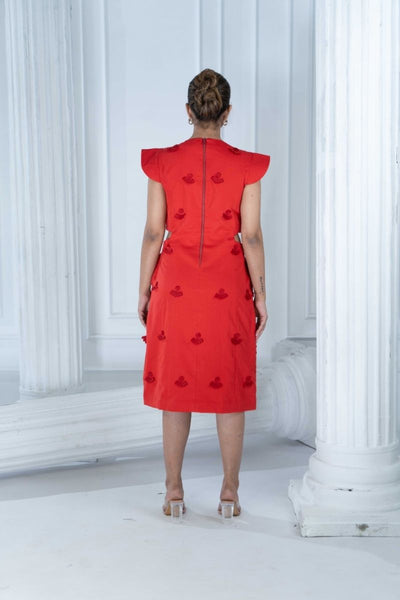 CRIMSON athens 3d structured dress