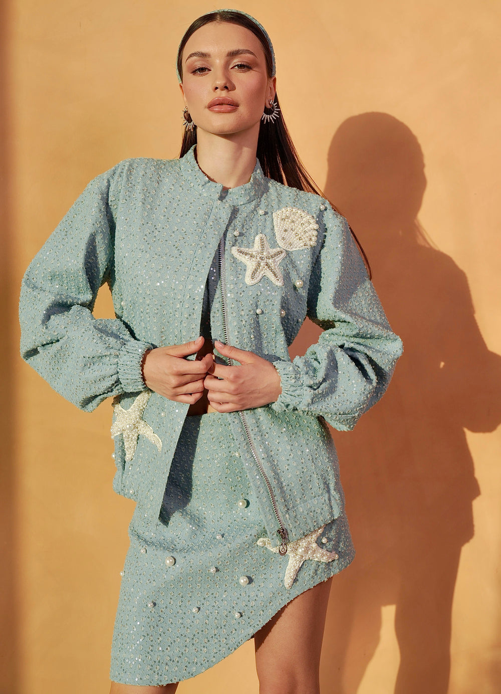 SURF Denim Bomber, Bustier And Skirt