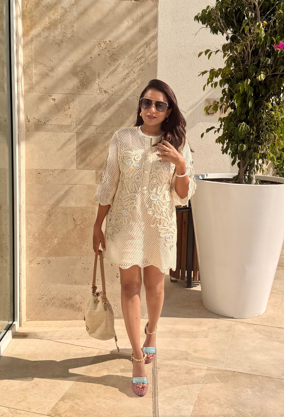 AVIA crochet metallic dress
