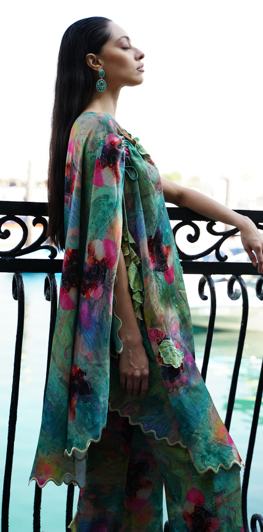 DELIA One-Shoulder Kaftan set