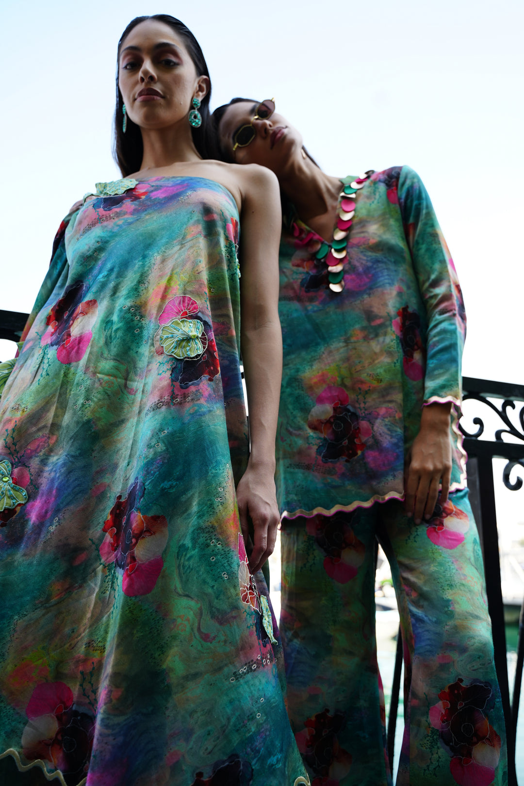 DELIA One-Shoulder Kaftan set
