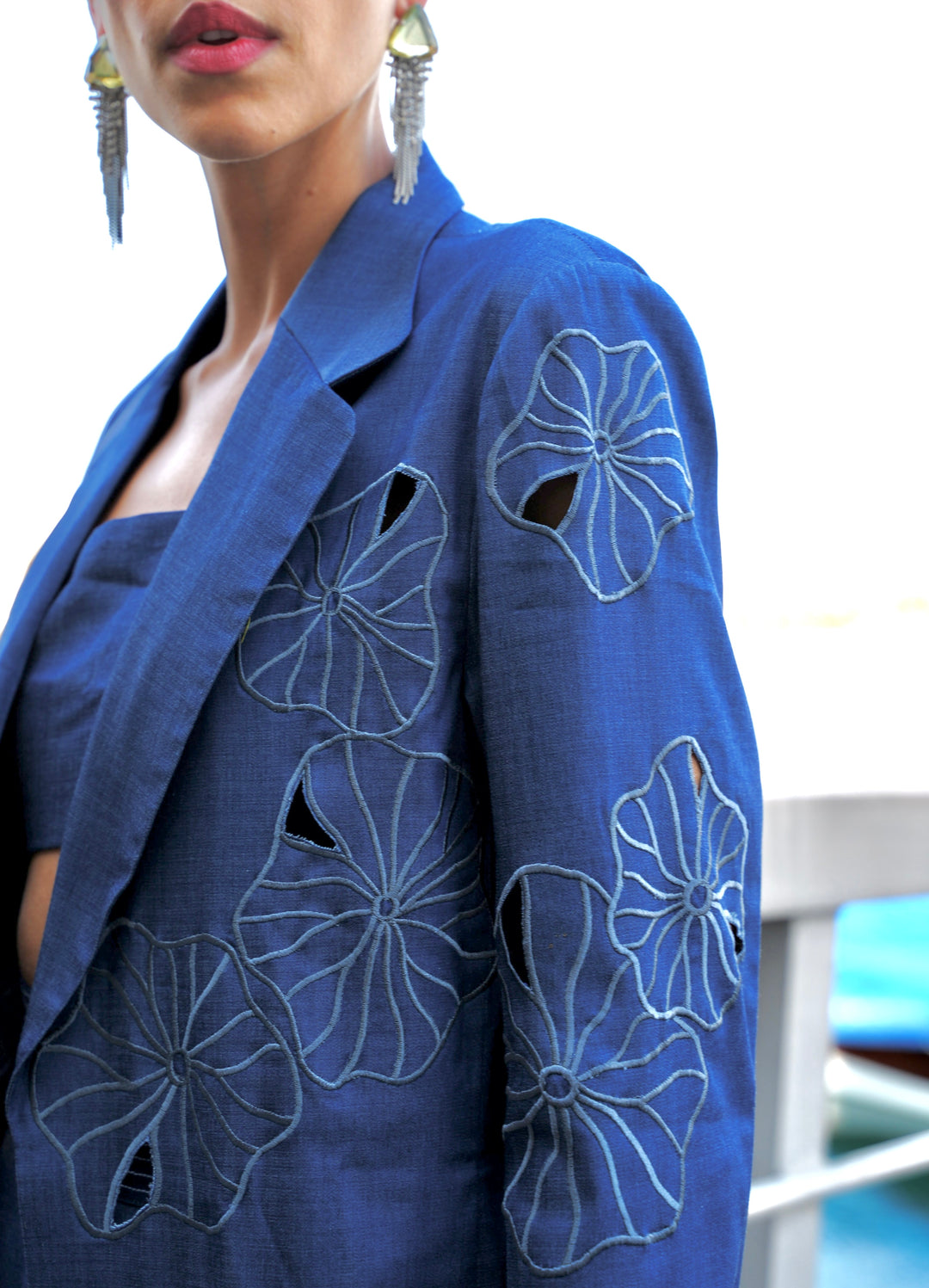 ARVY Denim Set With Cutwork