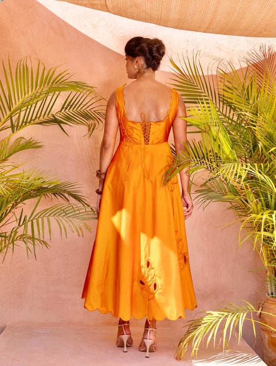 VELORA silk dress (tangerine)