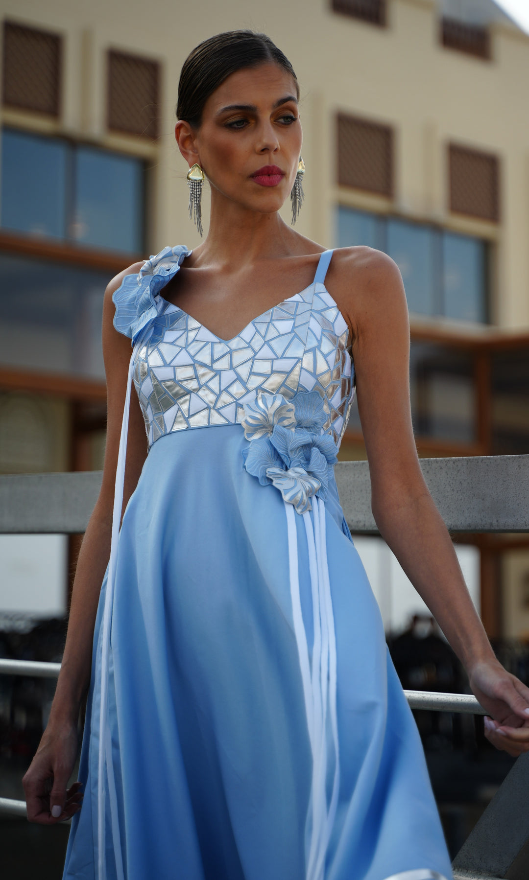 DIPSI Metallic Textured Dress