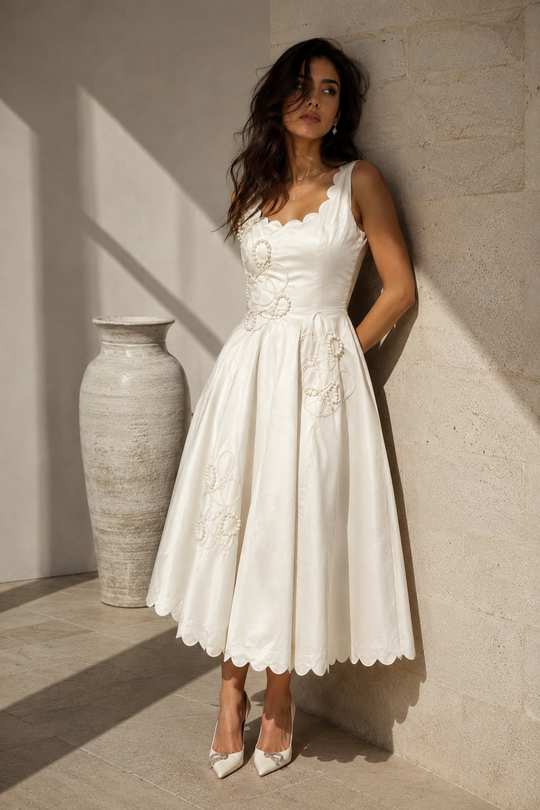 VELORA silk dress(ivory)