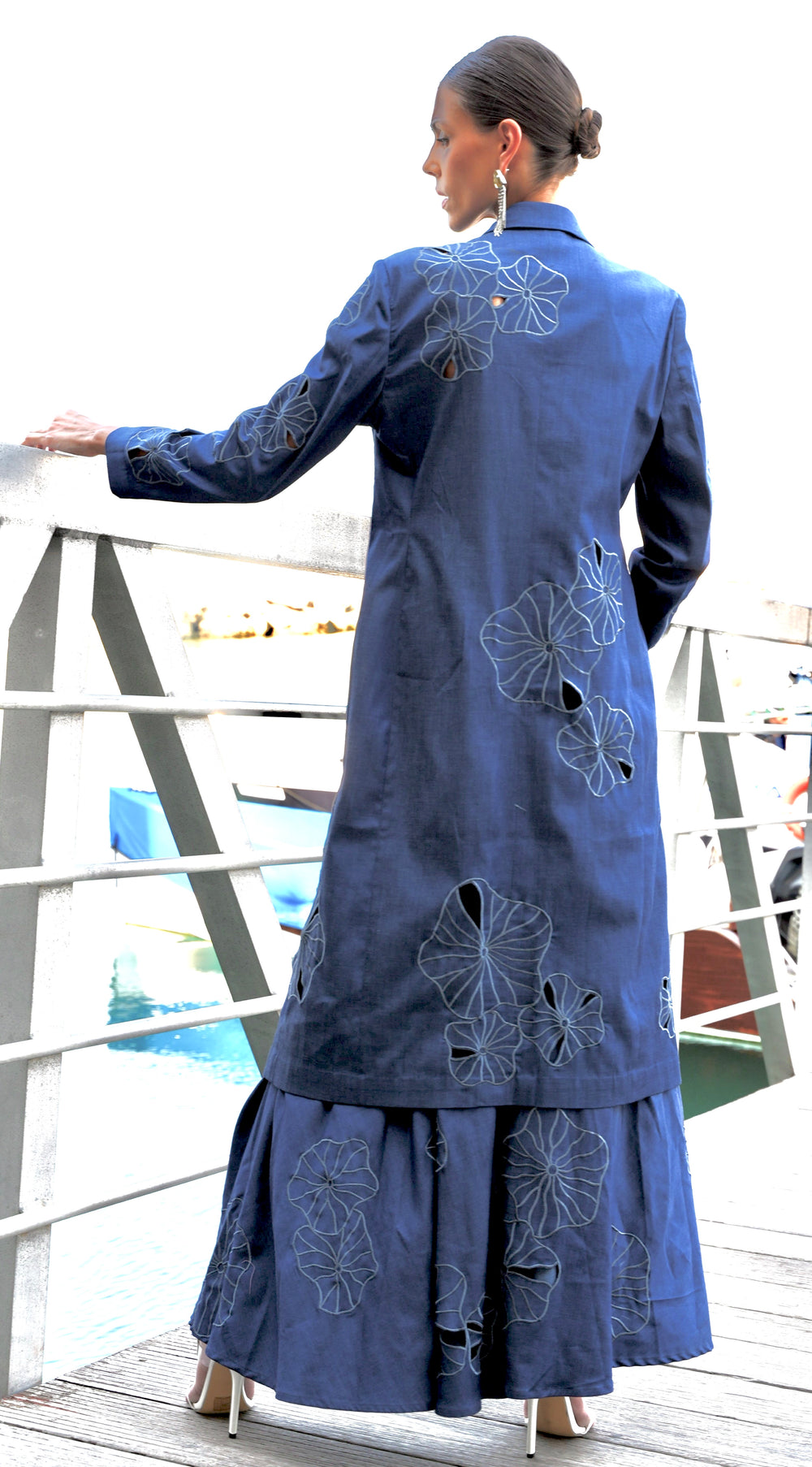 ARVY Denim Set With Cutwork