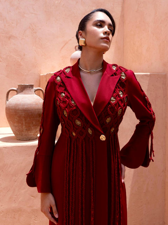 THEA fringe blazer set