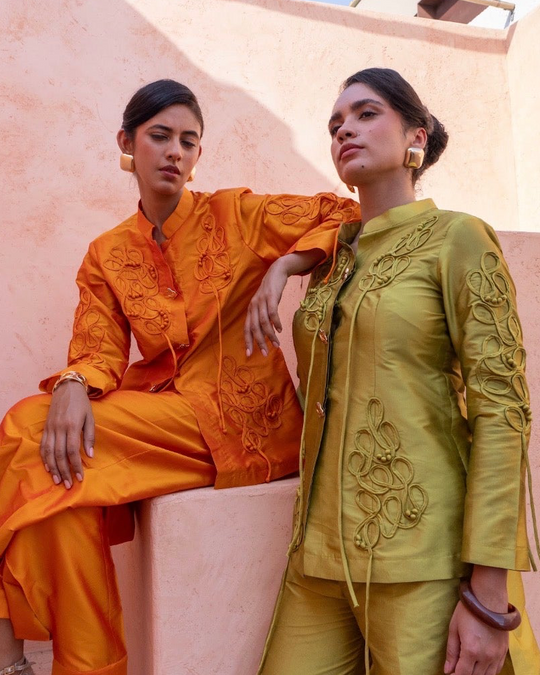 LILA silk bandhgala