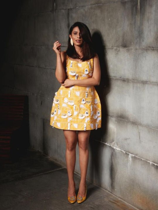 HOURGLASS appliqué dress