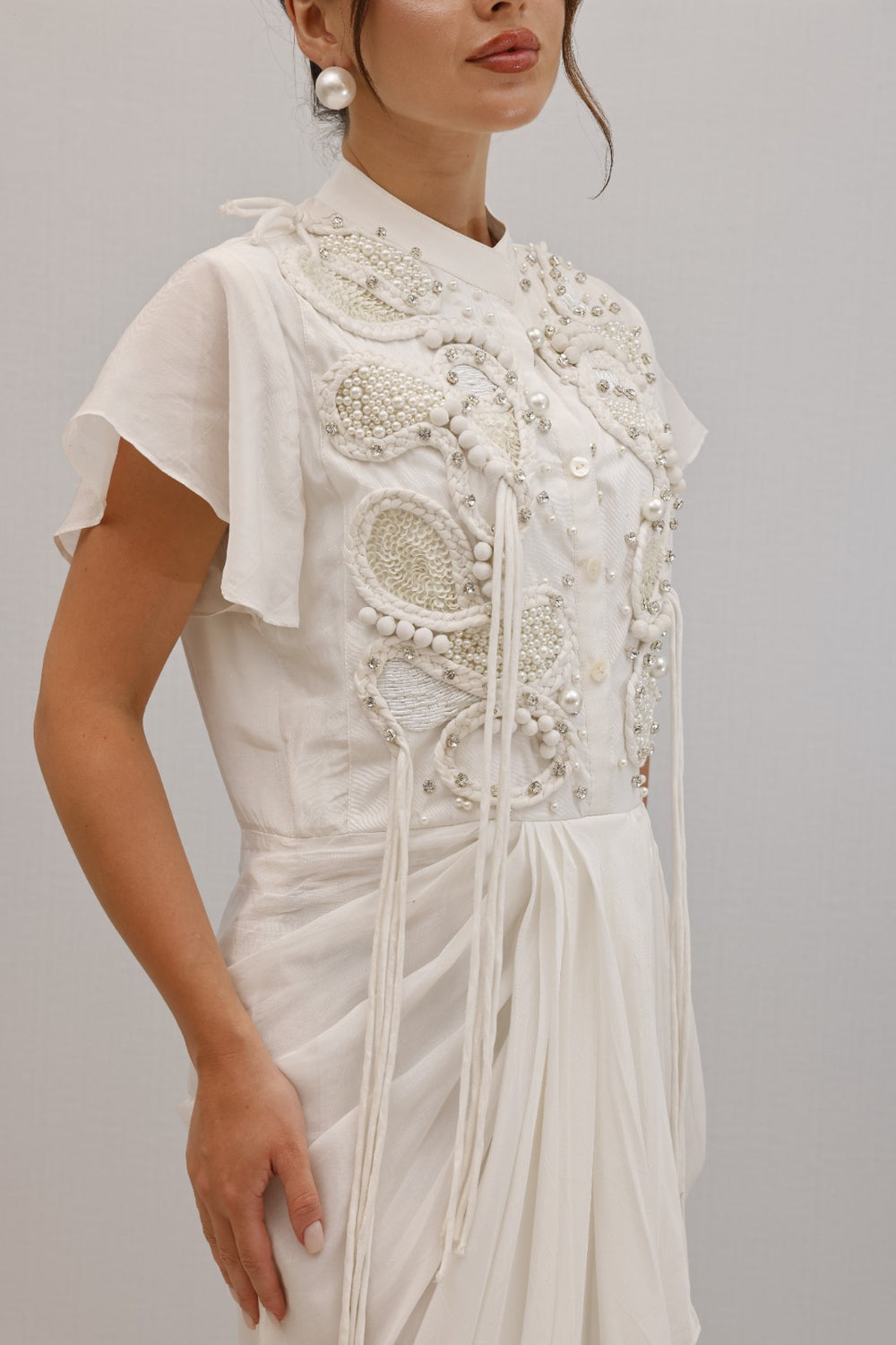 LAIRA Embellished draped Dress