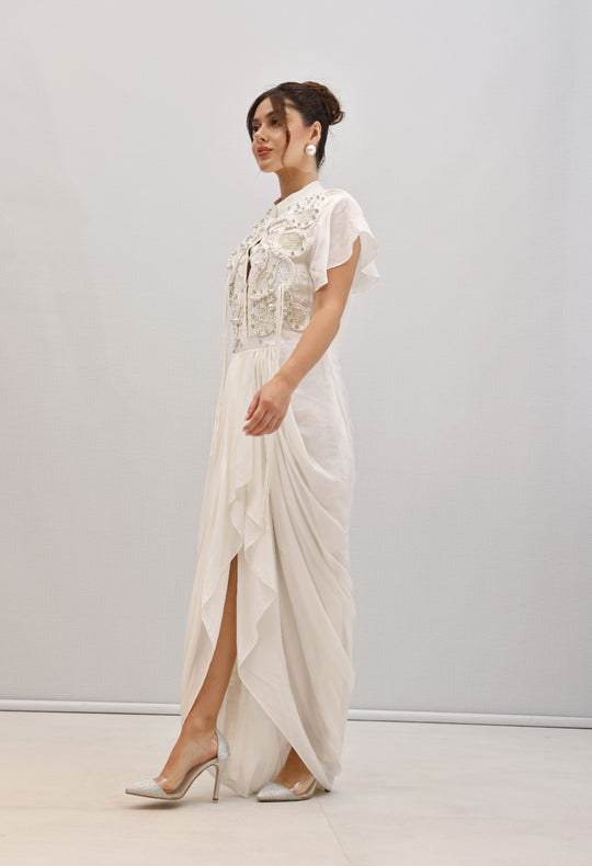 LAIRA Embellished draped Dress