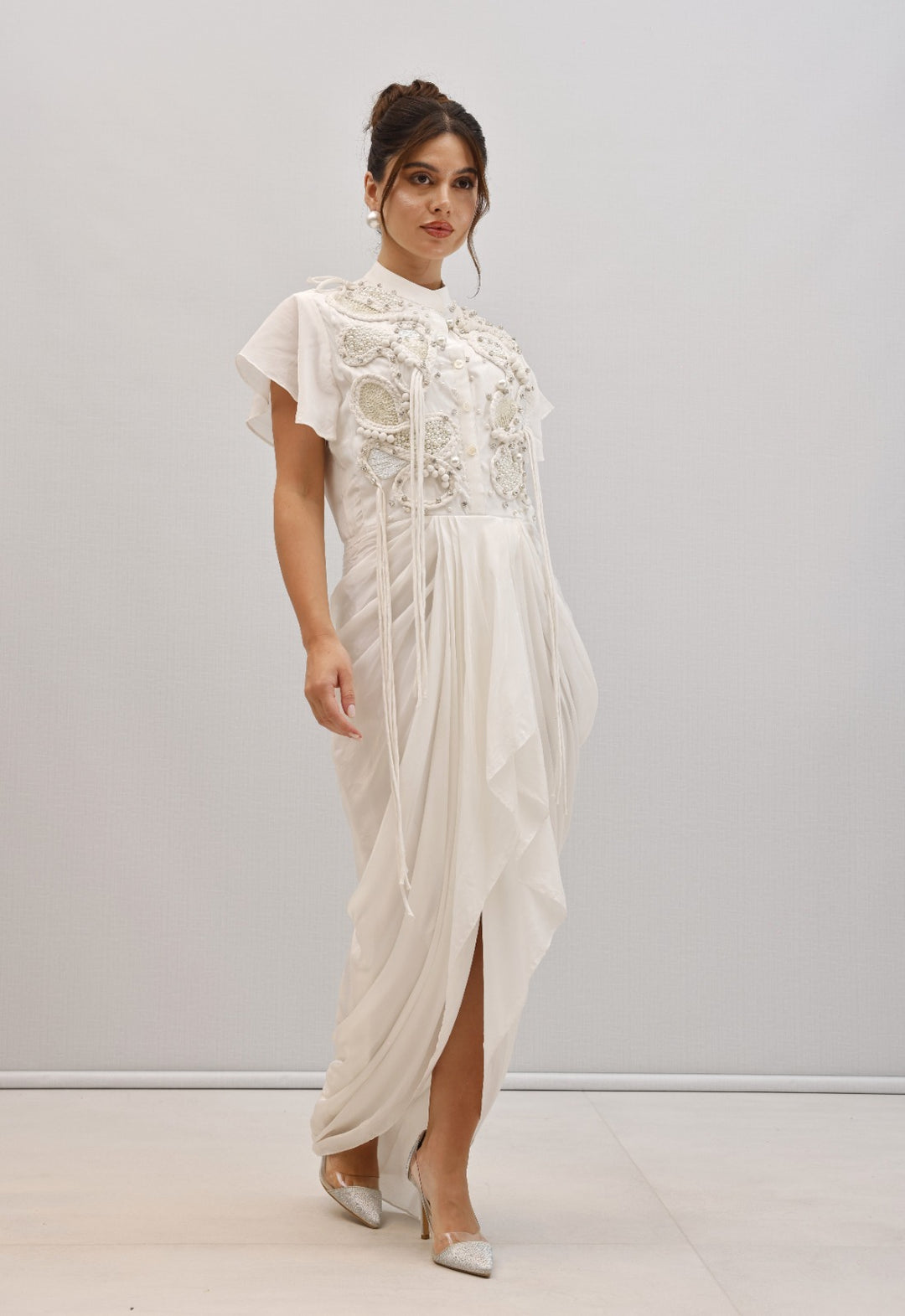 LAIRA Embellished draped Dress