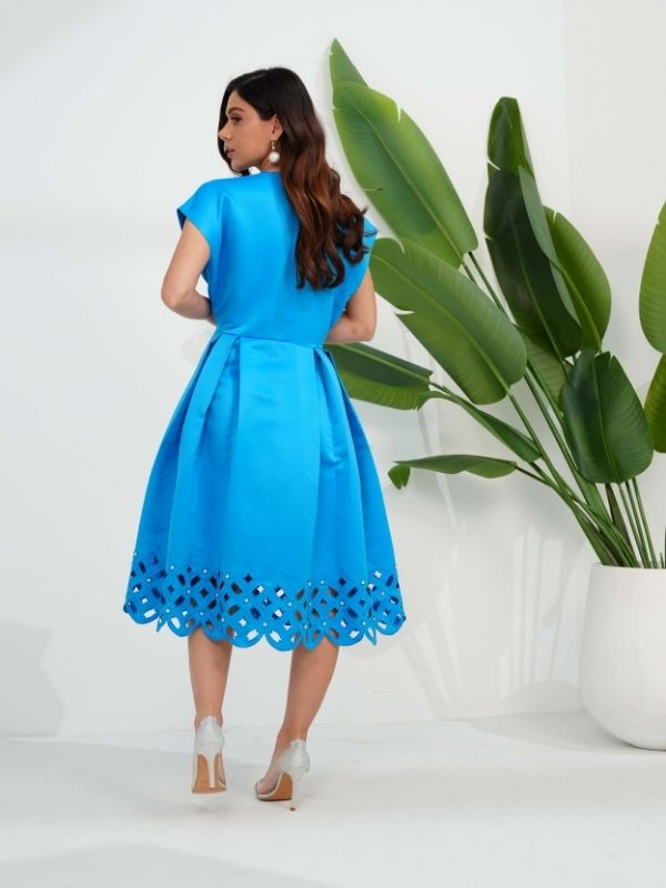 LIMA cutwork satin dress