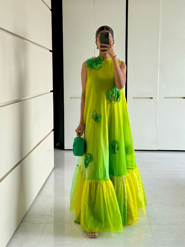 lime green color combination dress Lime Green Midi Dress | Yaly Couture Bespoke -- Unique, Stylish
