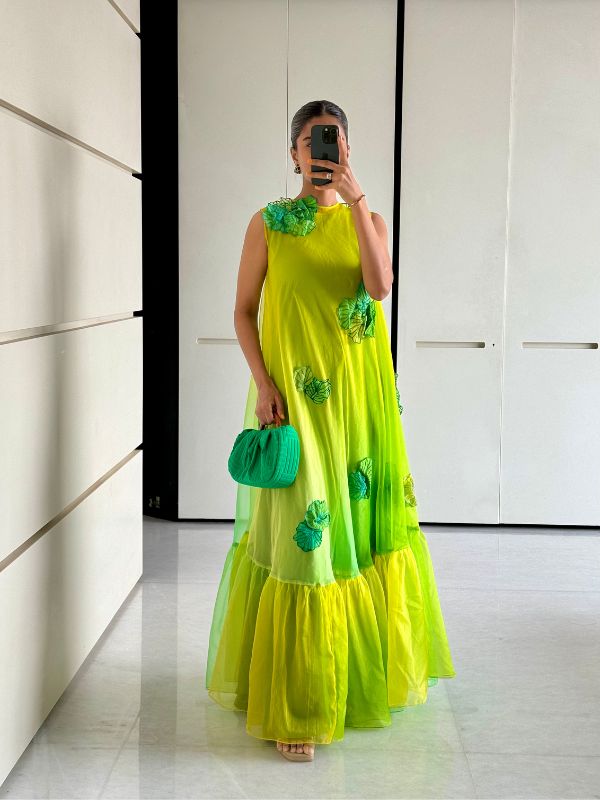 DIA Lime Green Dress – Vidhi Wadhwani - Main Image