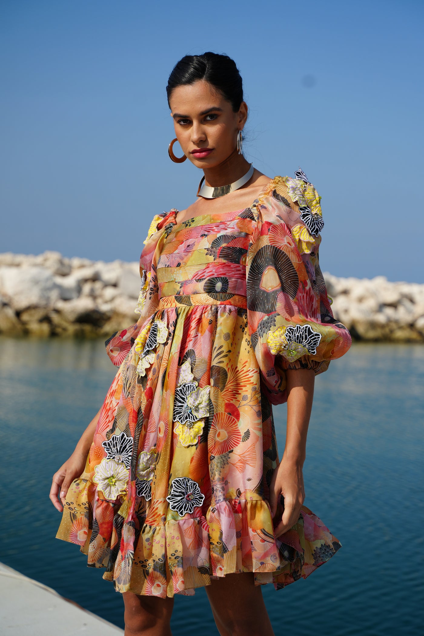 MARIA Ameoba Printed Dress