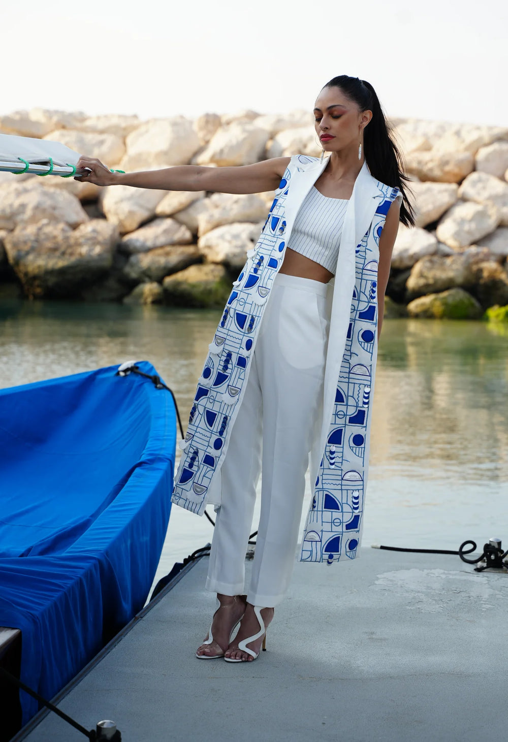 MYKONOS 3D Embroidered Jacket set
