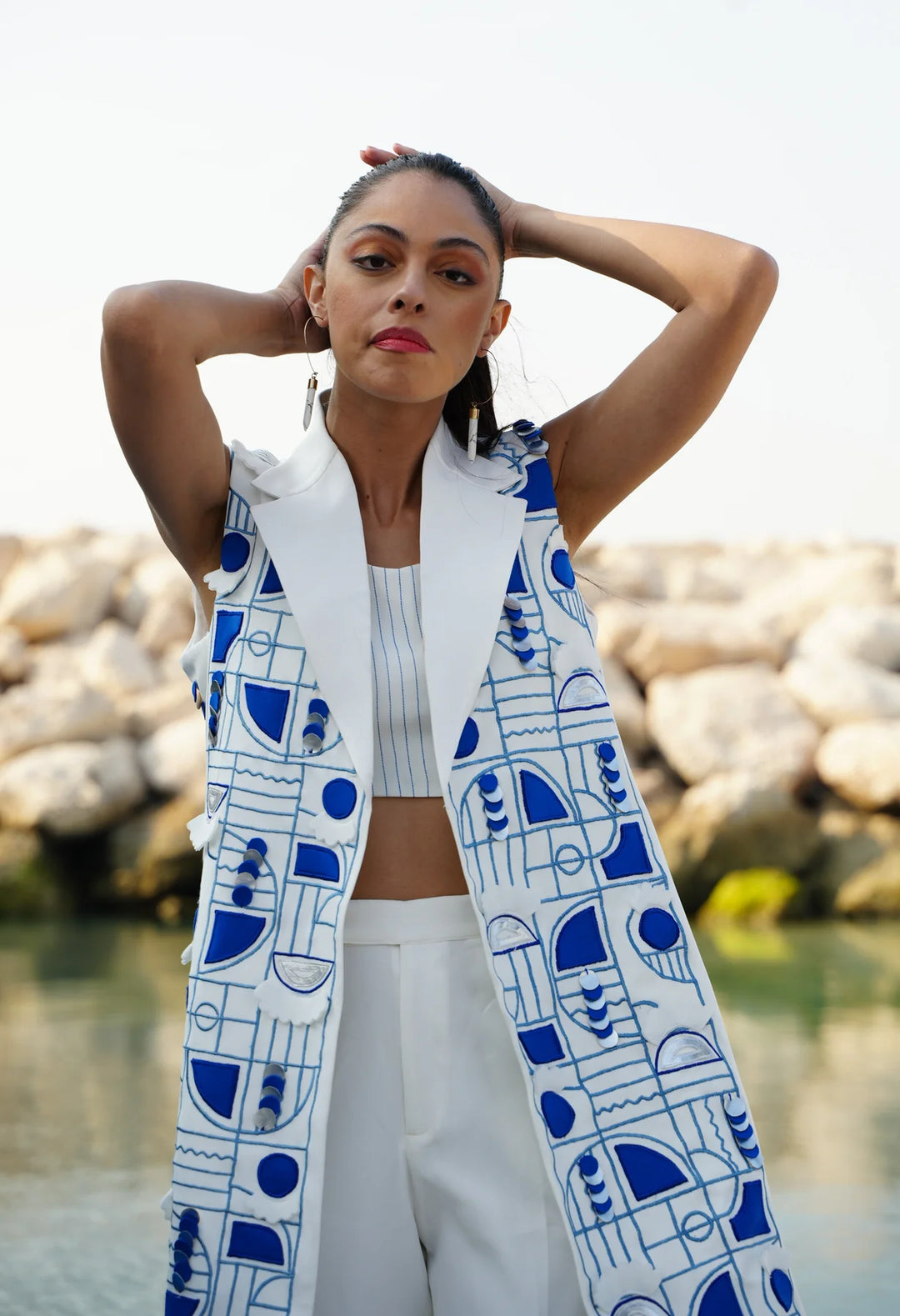 MYKONOS 3D Embroidered Jacket set