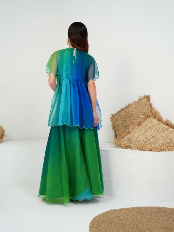 NINA scalloped tunic and flared pants
