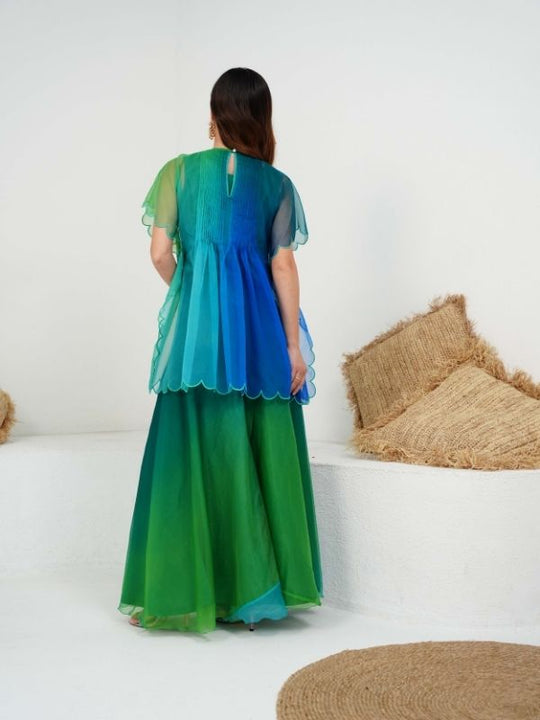 NINA scalloped tunic and flared pants
