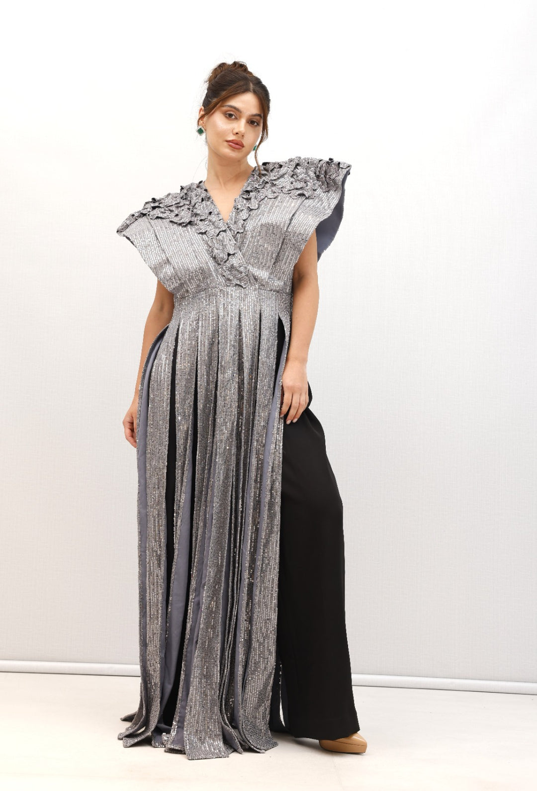 SILIA Structured panel Set With Pants