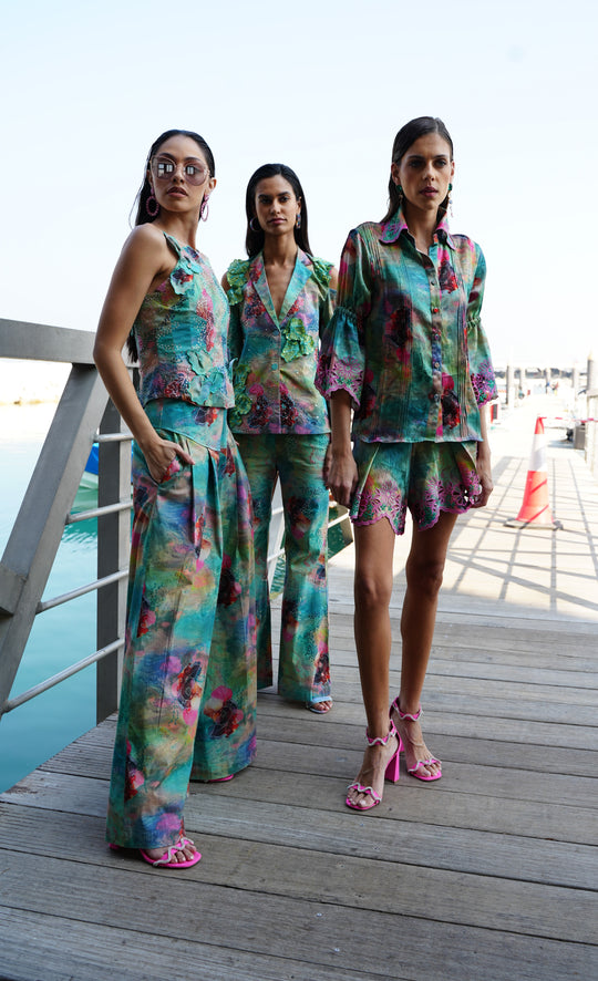ULA Cutwork Shirt And Shorts