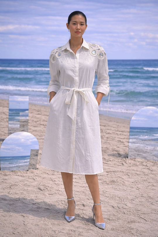 USHNA fringe Shirt-dress