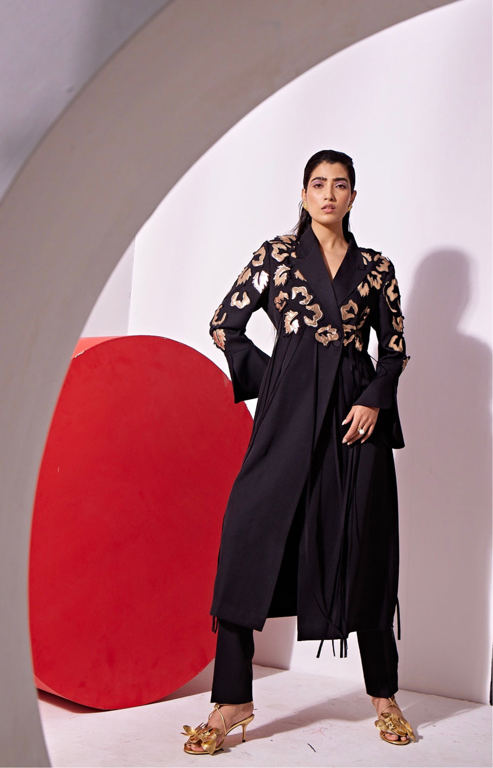 KYNA Metallic Applique Pant Suit