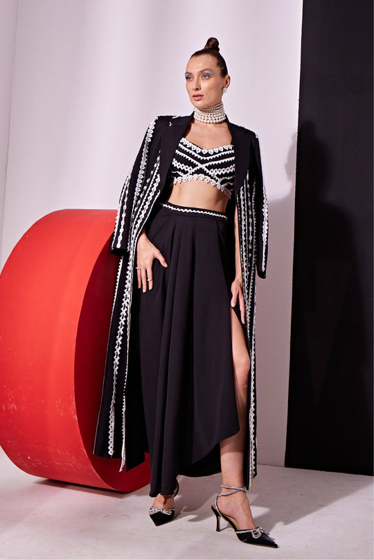 JASHNA Jacket With Drape Skirt