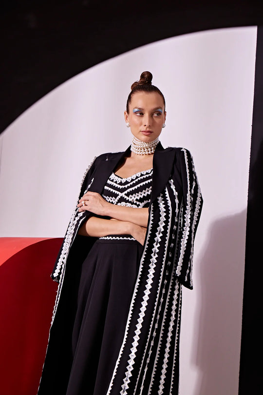 JASHNA Jacket With Drape Skirt
