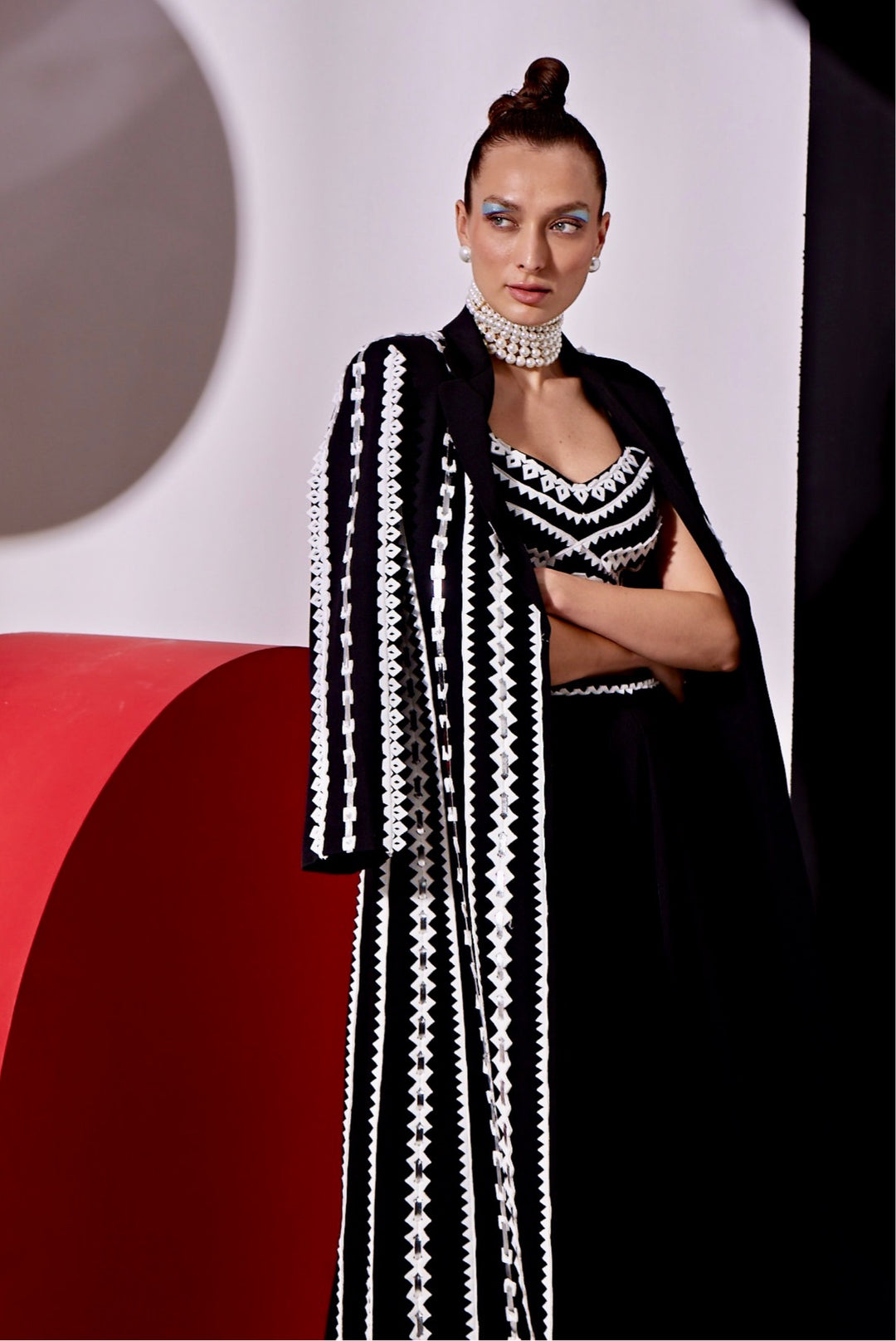 JASHNA Jacket With Drape Skirt