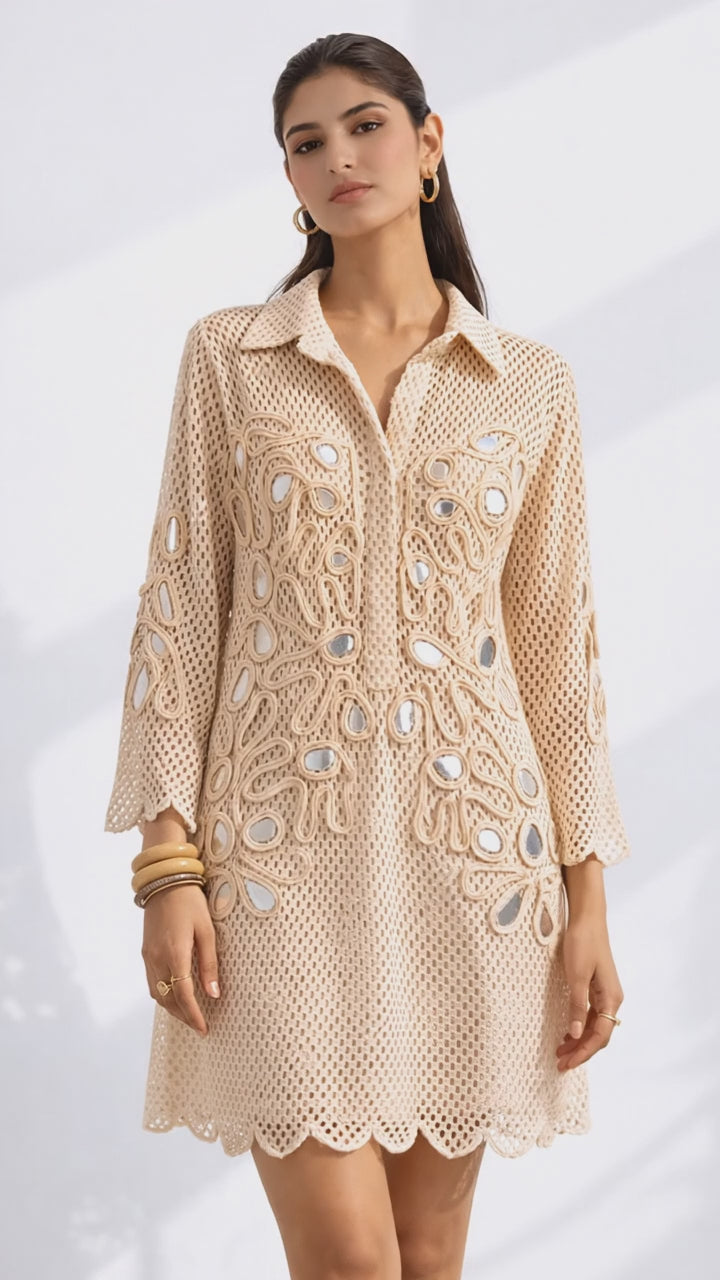 AVIA crochet metallic dress
