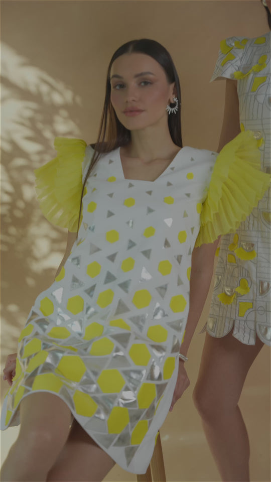 SOLAR Metallic Applique Dress