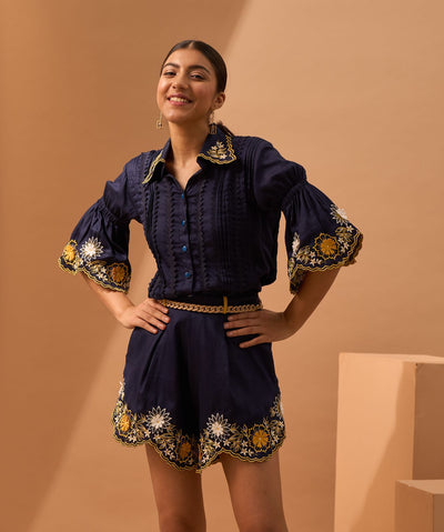 AMALFI - Embroidered Shirt And Shorts