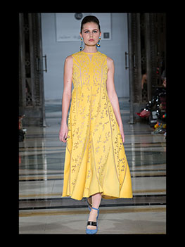 CHELSEA Yellow Tetris Motif Dress