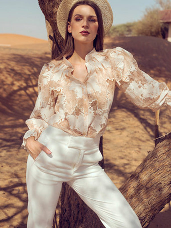 MAHE Chantilly Lace Cutwork Shirt