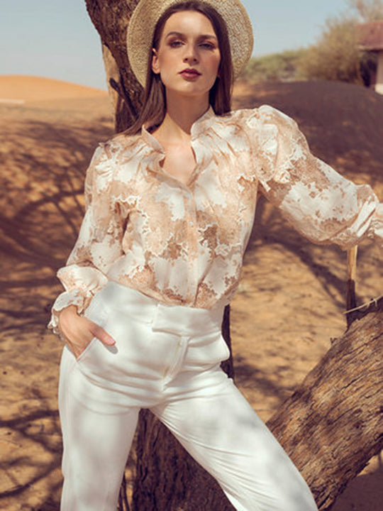MAHE Chantilly Lace Cutwork Shirt