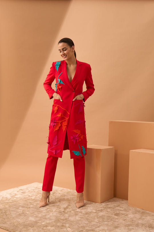 NAIRA Appliqué Blazer Suit