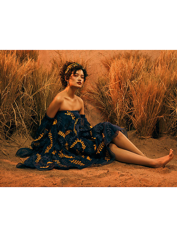 MOHA (B)Organza Dress With Appliqué Motifs
